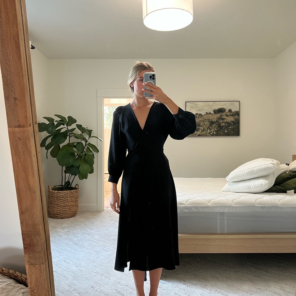 Zara Black Long Sleeve Dress